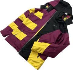 kissmark ☆ デザイン性高い◎ スノボウェア ジャケット ジップアップ パーカー パープル イエロー S オシャレ 人気 キスマーク■AH171