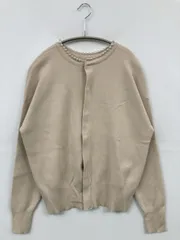 ROPE PICNIC ロペピクニック カーディガン/ボレロ 38 ベージュ ナイロン 無地 ビジュー ミドル丈 長袖