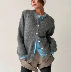 (当日) 2625 ウール ダブルバイカラーニットカーディガン