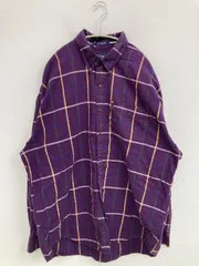 CHAPS RALPH LAUREN チャップスラルフローレン シャツ/ブラウス XL パープル コットン チェック柄 ワンポイント ブランドロゴ ミドル丈 長袖 ボタンダウン