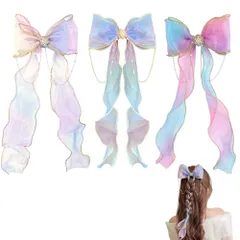新商品 髪飾り 髪を傷めない 女性 リボン 卒業式 発表会 プリンセス 誕生日 蝶結びデザイン 成人式 3点セット 結婚式 ヘアクリップ パーティー ヘアアクセサリー 撮影
