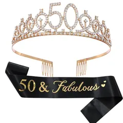 早寿 祝い ちゃんちゃんこ　50　女性　誕生日　ティアラ　たすき　タスキ①