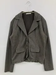 Rosa Cheri テーラードジャケット M グレー コットン ナイロン 無地 レース ショート丈 フードなし シングル