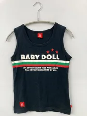 BABYDOLL ベビードール タンクトップ XS ブラック 前面プリント バックプリント ワンポイント カップなし