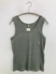 UNIQLO ユニクロ タンクトップ L グリーン 無地 カップなし