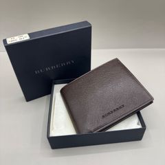 美品✨BURBERRY サフィアーノレザー ノバチェック 三つ折り財布 茶色