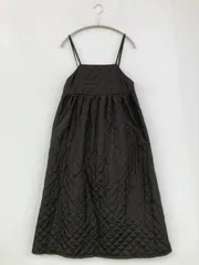 And Search ワンピース M ブラック キルティング 袖なし ロング・マキシ丈