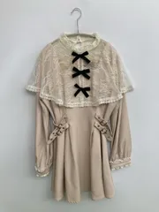 ROJITA ロジータ ワンピース F ベージュ コットン ナイロン 無地 レース リボン 長袖 ショート・ミニ丈 フレア