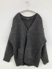 UNIQLO ユニクロ カーディガン/ボレロ M グレー ウール・ニット 無地 ミドル丈 長袖