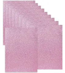 【特価商品】自由に切って 応援 カラーシール A4サイズ 手作り コンサート ジャンボ用 うちわ 材料 シールタイプ DIY手芸用 10枚セット グリッターシート ((ピンク))