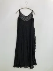 LUNACION ワンピース M ブラック レース 袖なし ロング・マキシ丈 フレア