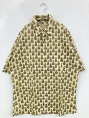 TORI RICHARD シャツ/ブラウス M イエロー コットン その他総柄 ミドル丈 半袖 レギュラーカラー