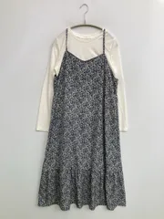 As know as plus アズノゥアズプラス ワンピース F ネイビー 花柄・ボタニカル柄 無地 長袖
