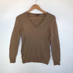 UNIQLO ウールカシミヤ Vネック長袖セーター レディース M ブラウン 3231202603140021