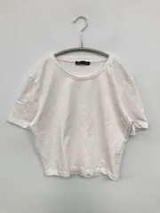 ZARA ザラ Tシャツ/カットソー USA M ホワイト 無地 ショート丈 半袖 クルーネック(丸首)