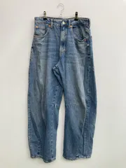 ZARA ザラ デニムパンツ EUR 36 ブルー フルレングス 無地 ワイド・ルーズ ストレート レギュラー ヴィンテージ