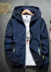 ★M-7XL選択可 メンズ レディース 新品 ナイロンジャケットマウンテンパーカーウィンドブレーカージップアップパーカー ブルゾン ネイビー