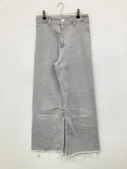 ZARA ザラ デニムパンツ EUR38 グレー フルレングス 無地 ワイド・ルーズ ストレート ハイウエスト ヴィンテージ
