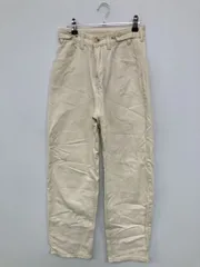 デニムパンツ S アイボリー 無地 ワイド・ルーズ ハイウエスト テーパード