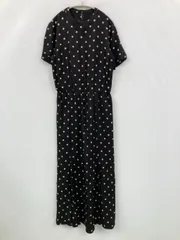Mila Owen ミラオーウェン ワンピース 1 ブラック ドット柄 半袖 ロング・マキシ丈 フレア