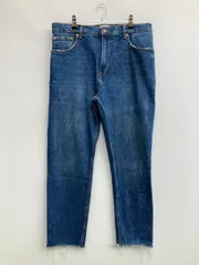 ZARA WOMAN ザラウーマン デニムパンツ EUR 42 ブルー クロップド・半端丈 無地 スタンダード ストレート レギュラー ヴィンテージ