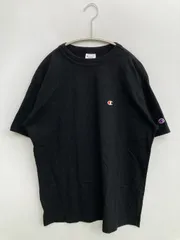 Champion チャンピオン Tシャツ/カットソー MEDIUM ブラック 無地 ワンポイント ブランドロゴ ミドル丈 半袖 クルーネック(丸首)