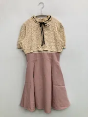 titty&Co. ティティーアンドコー ワンピース M ピンク レース リボン 半袖 ひざ丈 フレア