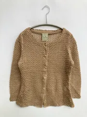 Sybilla カーディガン/ボレロ M ベージュ リネン・麻 無地 ミドル丈 半端袖
