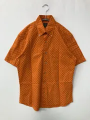 field/dream シャツ/ブラウス M オレンジ コットン チェック柄 ミドル丈 半袖 ボタンダウン
