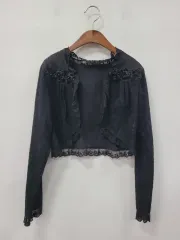 axes femme レース ブラック ボレロ カーディガン