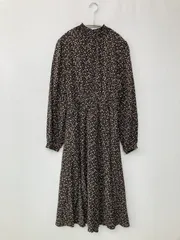 continuer de NICE CLAUP コンティニューデナイスクラップ ワンピース F ブラック 花柄・ボタニカル柄 その他総柄 長袖 ロング・マキシ丈 フレア