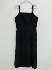 JUNOAH ジュノア ワンピース XL ブラック 無地 袖なし ひざ丈 タイト