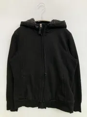 UNIQLO ユニクロ パーカー M ブラック ボア 裏起毛 無地 ジップアップ 長袖