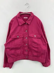 COLZA コルザ デニムジャケット L ピンク 無地 フードなし ボタン留め