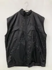ダウンベスト ブラック ナイロン 無地 フードなし