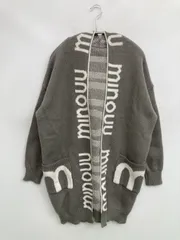 カーディガン/ボレロ 0XL グレー ブランドロゴ 長袖 ロング丈