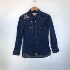 REMI RELIEF デニムウエスタンシャツ 刺繍 花 鳥 レディース M ブルー 3231202603140024
