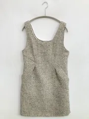 REDYAZEL レディアゼル ワンピース M グレー ツイード 無地 袖なし ショート・ミニ丈 タイト