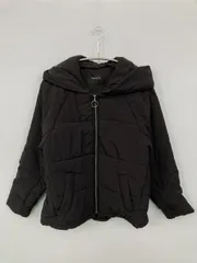 SIMPLICITE サンプリシテ ダウンジャケット/コート ブラック 無地 フードあり ジップアップ