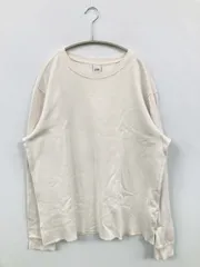ZARA ザラ Tシャツ/カットソー USA L アイボリー 無地 ミドル丈 長袖 クルーネック(丸首)