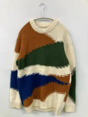 ZARA ザラ ニット/セーター M その他 ウール・ニット その他総柄 ミドル丈 長袖 クルーネック(丸首)