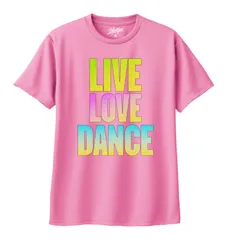 ダンス ZUMBA ドライTシャツ 練習着 吸汗速乾 LIVE LOVE DANCE スポーツウェア 男女兼用 ピンク
