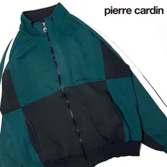 【90s】【pierre cardin】切り替え 袖ライン トラックジャケット ビンテージ古着 グリーン アメカジ デザイナーズ ブルゾン ロゴジップのサムネイル