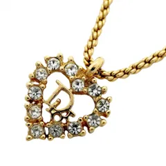 クリスチャン・ディオール(Christian Dior) クリスチャンディオール ネックレス ディオール ハートモチーフ GPメッキ ラインストーン ゴールドレディース