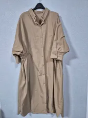 ルーズフィット ナイロン 5分袖 シャツワンピース