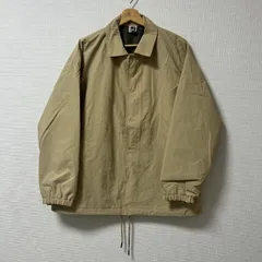 (^w^)b TIGORA ティゴラ ジャンパー ブルゾン レギュラーカラー コーチジャケット スナップボタン ライトアウター ドローコード タウンユース フルボタン カジュアル ポリエステル100% ベージュ カーキ メンズ サイズ L OM11250HGのサムネイル