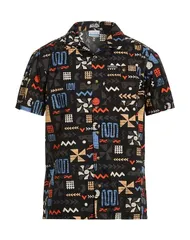 コロンビア メンズ トップス シャツ COLUMBIA 柄入りシャツ Black ブラック