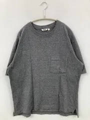 UNIQLO U ユニクロユー Tシャツ/カットソー L グレー 無地 ミドル丈 半袖 クルーネック(丸首)