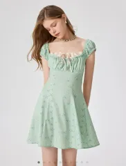 新品 CIDER サイダー ミント フローラル レース ミニ ONE PIECE XXS