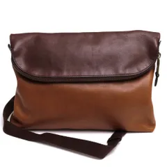 コーチ／COACH バッグ ショルダーバッグ 鞄 メンズ 男性 男性用 レザー 革 本革 ブラウン 茶  71553 カラーブロック レザー フォルドオーバー クロスボディー クロスボディ シボ革 シュリンクレザー バイカラー